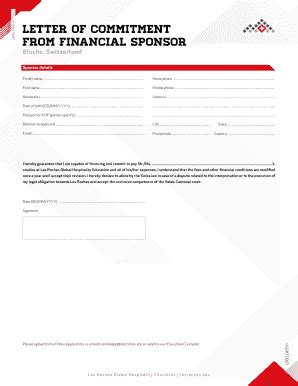 Sponsorship Commitment Letter Fill Online Printable Fillable Blank