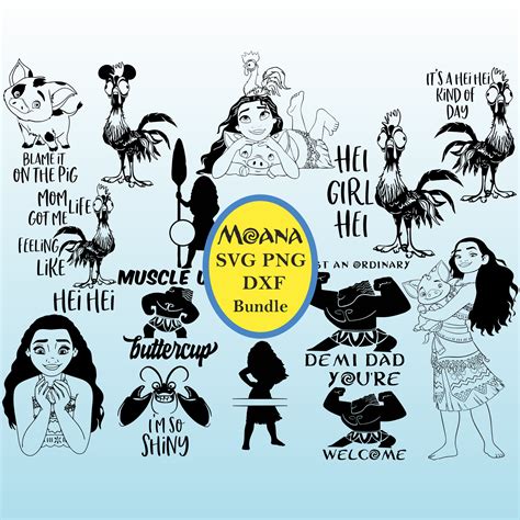 Moana Clipart Digital Download Png Svg Island Moana Hawaii Etsy