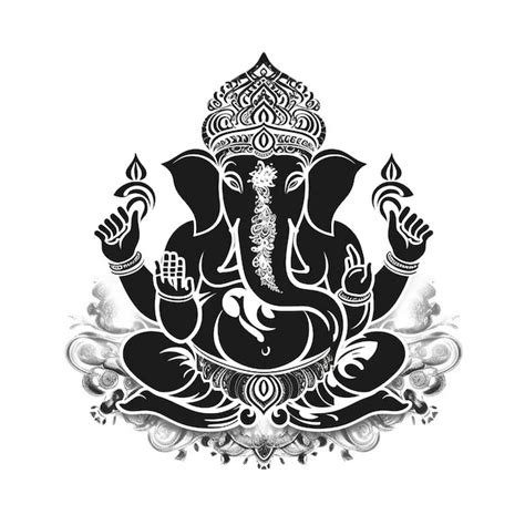 Lord Ganesha Black And White