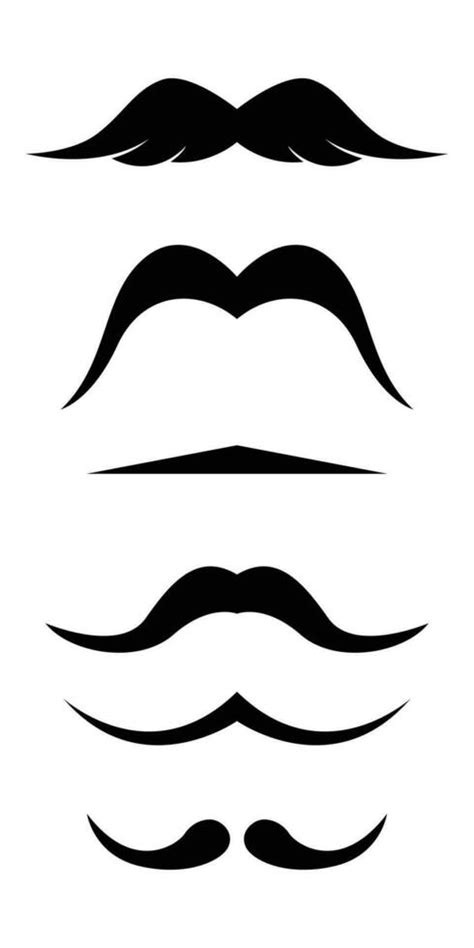 Black mustache collection vector illustration isolated on white ...