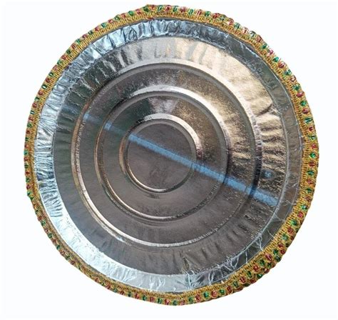 Inch Gsm Round Silver Foil Paper Plate At Rs Piece In Agra Id