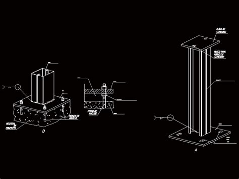 Detalle Columna De Acero En AutoCAD Librería CAD