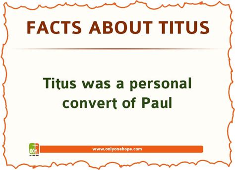 Facts About Titus Only One Hope