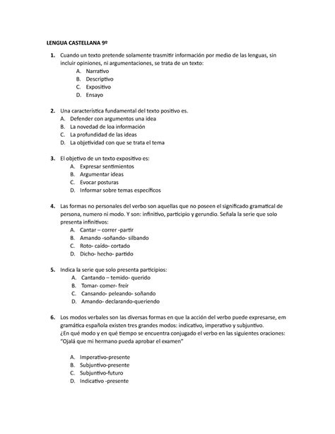 Pruebas Saber Lengua Castellana 2022 LENGUA CASTELLANA 9º 1 Cuando