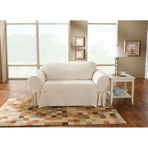 Sure Fit Cotton Duck Box Cushion Loveseat Slipcover And Reviews Wayfair