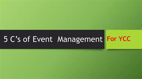 Cs Of Event Management Pptx