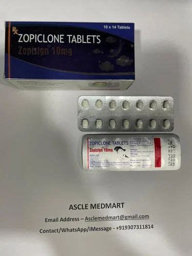 Zopisign Zopiclone 10 Mg Tablets Antidepressant Hab At Rs 175stripe