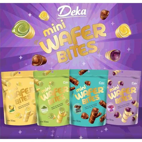 Deka Mini Wafer Bites Wafer Roll G Choco Choco Ube Matcha Durian