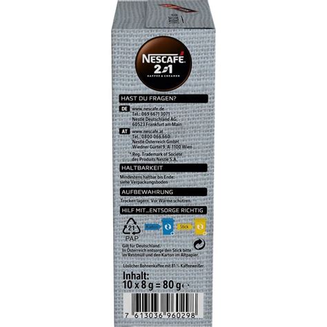 NESCAFÉ 2in1 Getränkepulver Sticks prsWORLD eu