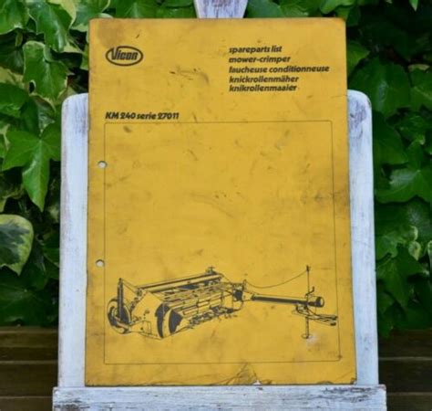 Vicon Km240 27011 Mower Crimper Spareparts List In English 700019142 Ebay