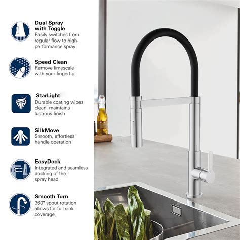 Aquacubic Kitchen Torneira Cozinha Sink Water Tap Flexible Hose Chrome