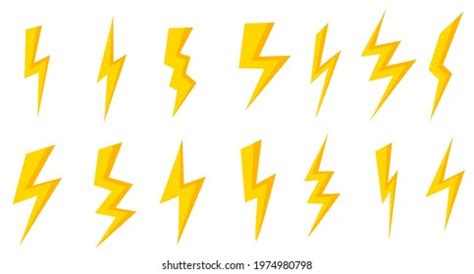 Lightning Icons Vector Set Thunder Bolt Stock Vector Royalty Free