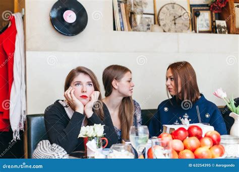 Young Woman Ignored by Her Friends in Cafeteria Stock Image - Image of people, hair: 63254395