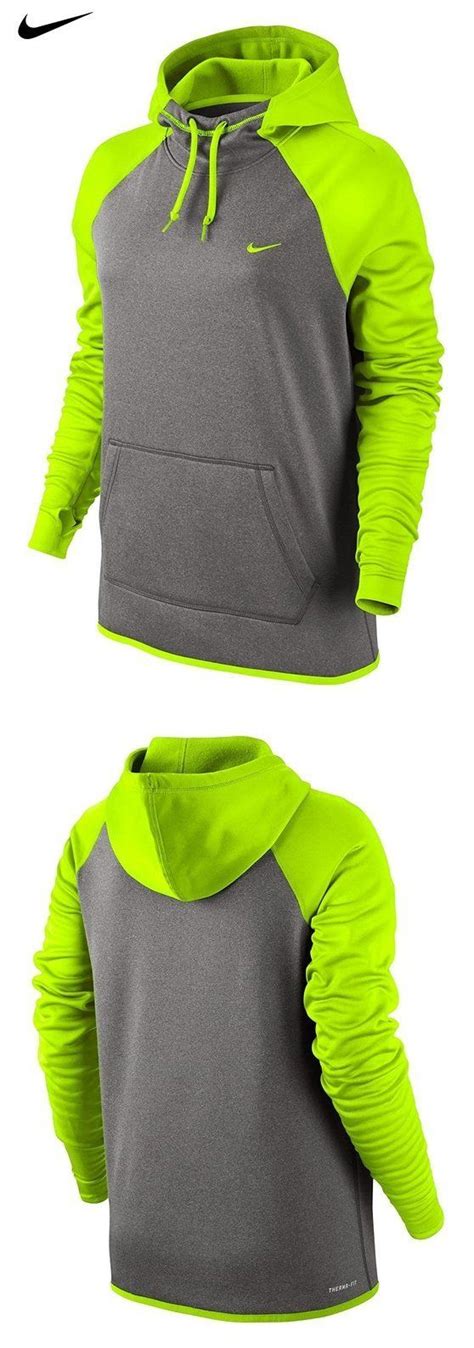 Nike All Time Pullover Womens Hoodie Dark Grey Heathervolt 685459 063 Size Xs Women