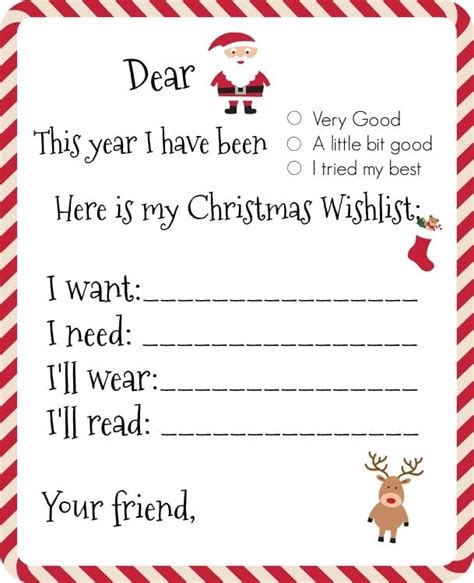 Dear Santa Printable Wishlist Yellow Bliss Road