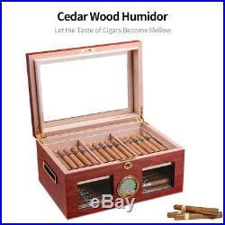 Red CIGARLOONG Cigar Cedar Wood Box Humidor Cabinet Large Capacity Fit