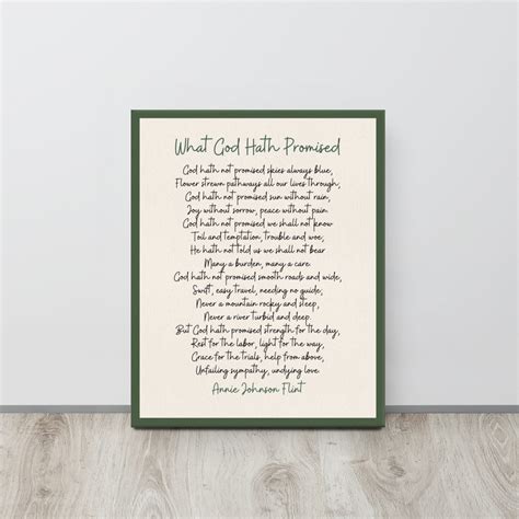 Annie Johnson Flint What God Hath Promised Thin Canvas Etsy