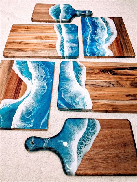 Finally Getting The Hang Of These Ocean Resin Serving Boards R Resin