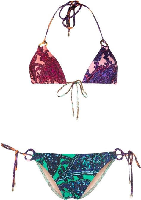 Zimmermann Printed Triangle Bikini Set Shopstyle Two Piece Swimsuits