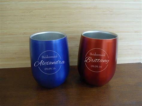 Personalized Stemless Wine Glass Custom Insulated Stainless Etsy