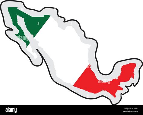 Map of Mexico with its flag Stock Vector Image & Art - Alamy