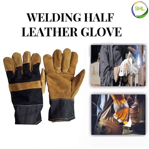 Heavy Duty Semi Leather Safety Work Protective Working Welding Glove