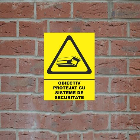 Sticker Decorativ Indicator Obiectiv Protejat Cu Sisteme De Securitate