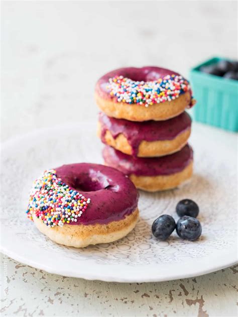 Blueberry Lemon Glazed Baked Donuts Kitchen Confidante