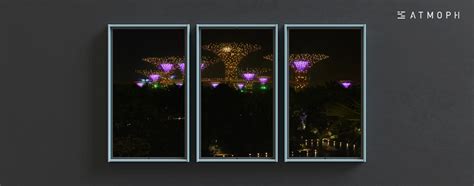 Gardens by the Bay at Night 1, Singapore | Atmoph Window