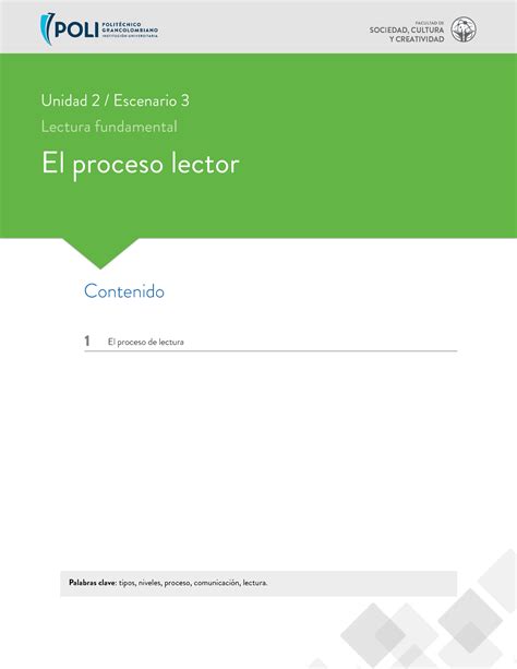 Lectura Fundamental Unidad Escenario Lectura Fundamental