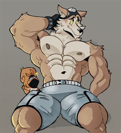 Wendell Hentai Art Muscular Male Canine Male Only Muscular