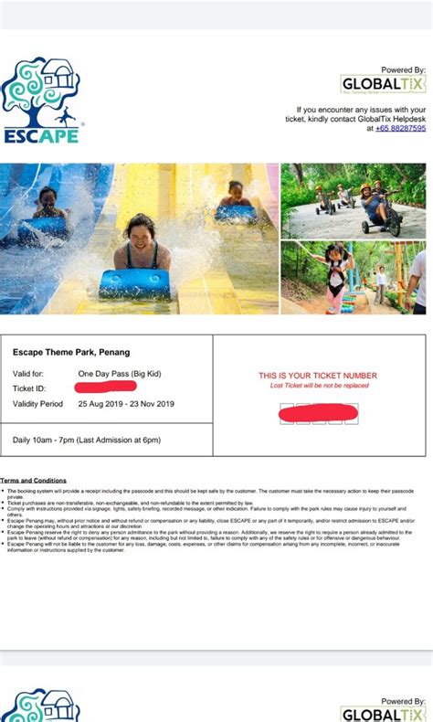 Escape Park Penang Tickets, Tickets & Vouchers, Local Attractions and Transport on Carousell