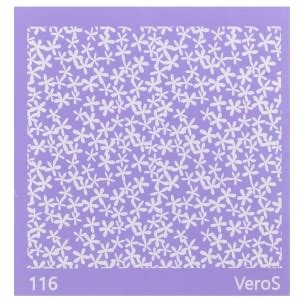 Silk Screen VeroS pour pâte polymère 90x90 mm Motif petites fleurs n