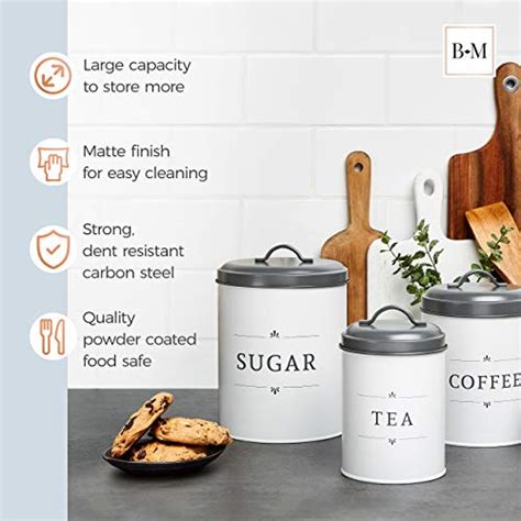 Baie Maison Large Kitchen Canisters Set Of Farmhouse Canister Sets