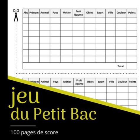 jeu du Petit Bac Jeu de Société jeu du baccalauréat jeu du bac le