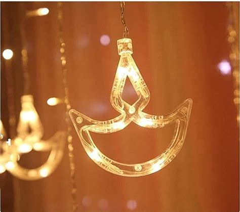 Diwali Diya Curtain Lights String Lights With 12 Hanging Diya 138 Led