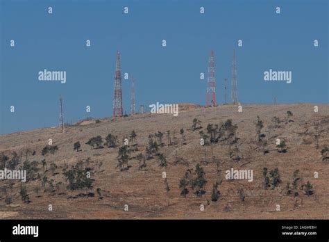 Israeli military installations on top of mount Ebal in the West Bank ...