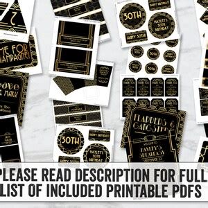 Printable Gatsby Party Bundle Editable S Themed Pack Set