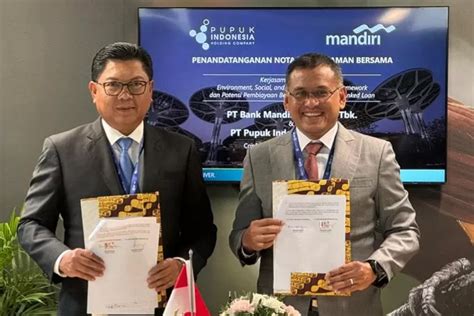 Pupuk Indonesia Bersama Bank Mandiri Tandatangani Kerja Sama Pembiyaan