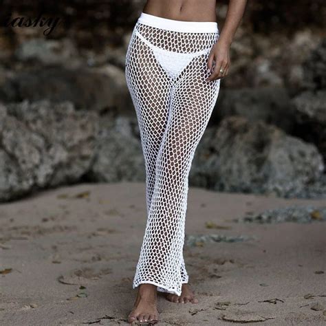 Iasky Handmade Knitted Fish Net Beach Pants 2018 New Sexy Bikini