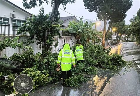 Beberapa Kawasan Di Pulau Pinang Dilanda Banjir Kilat Pokok Tumbang