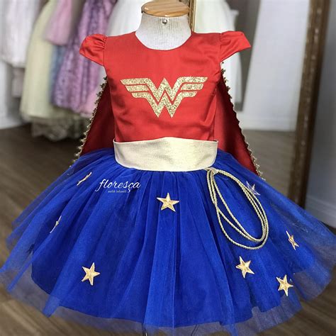 Mulher Maravilha Vestido - Vestido Infantil Mulher-Maravilha | Floresça Ateliê - Floresça Ateliê ...