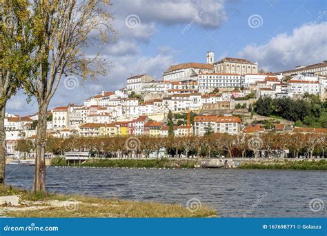 Beautiful Old Town Of Coimbra Located On The Hill Portugal Stock Image