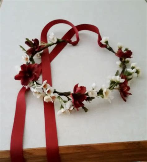 Rust Winter Halo Flower Crown Elope Bridal Hair Wreath Circlet Etsy