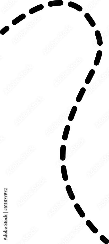 Hand drawn curved dotted line Stock Vector | Adobe Stock