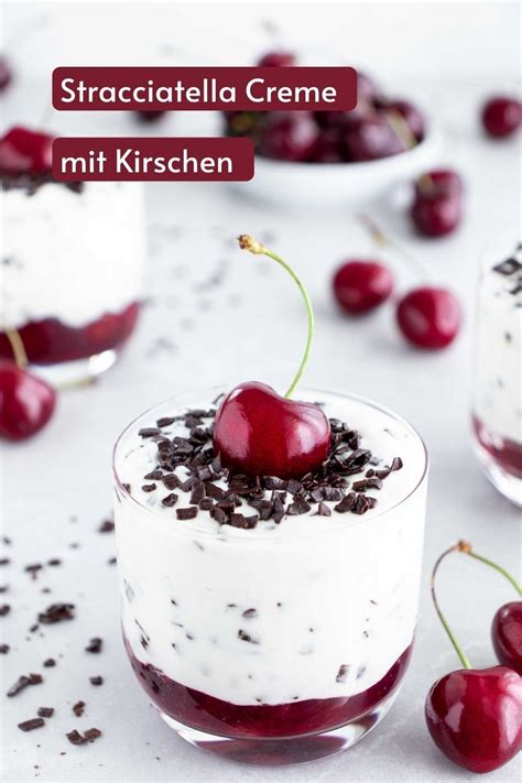 Stracciatella Creme Mit Kirschen Ramadan Desserts Cake Desserts