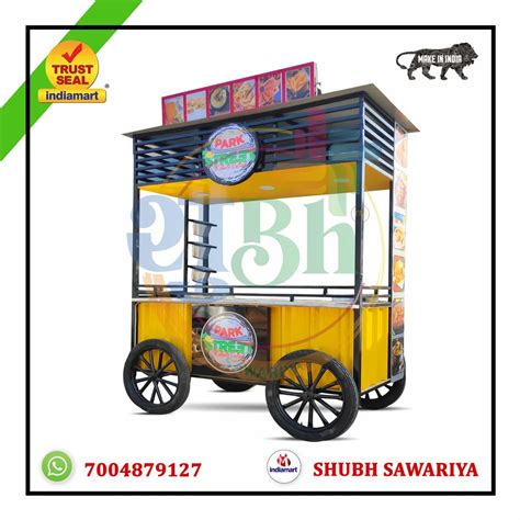 Ms Ss Color Options Available Push Food Cart For Food Tea Coffee Stall Load Capacity 150 Kg