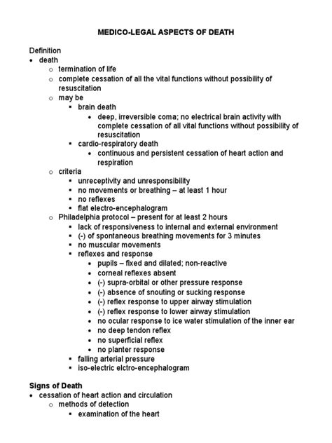 Understanding The Signs And Stages Of Death A Comprehensive Overview Of The Medico Legal