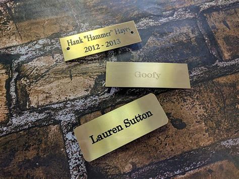 Custom Engraved Solid Brass Nameplate Satin Finish Design Options