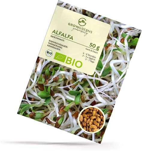 BIO Alfalfa Sprossen Samen 50g Microgreens Saatgut ideal für